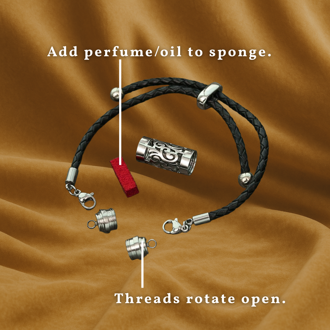 Minimalist Leather Cord Diffuser Bracelet